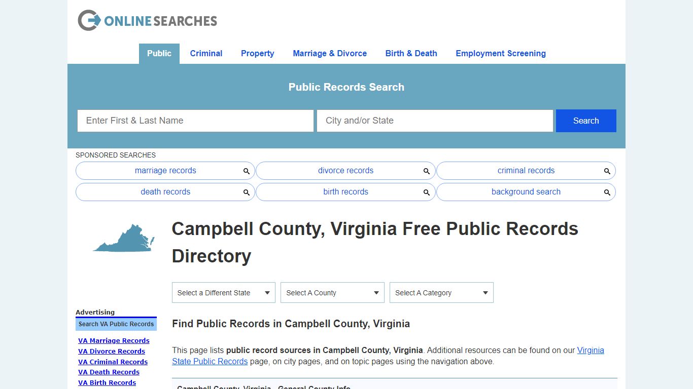 Campbell County, Virginia Public Records Directory