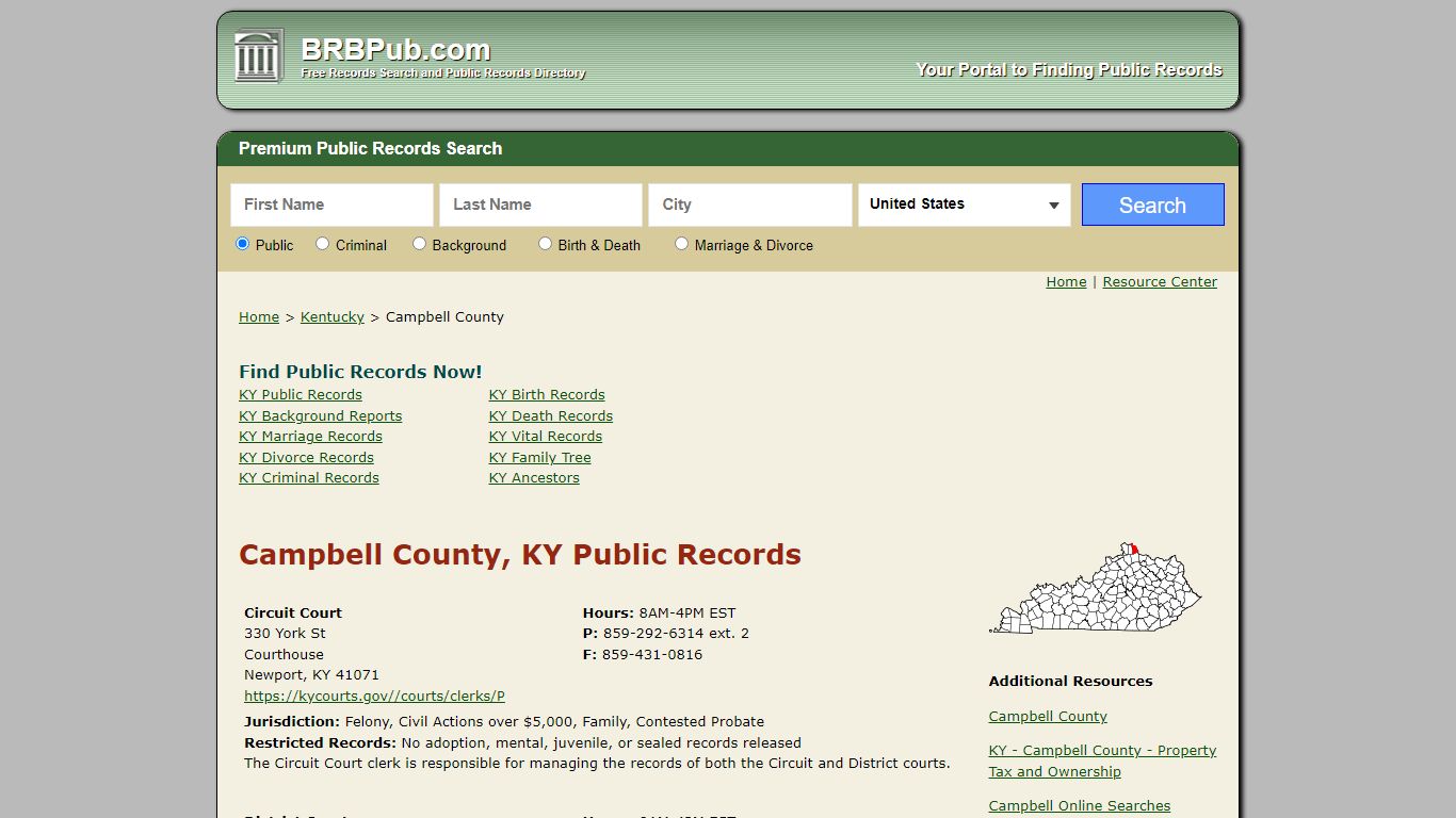 Campbell County Public Records | Search Kentucky ...