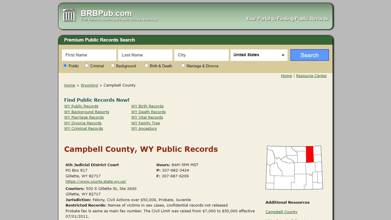 Campbell County Public Records | Search Wyoming Government ...